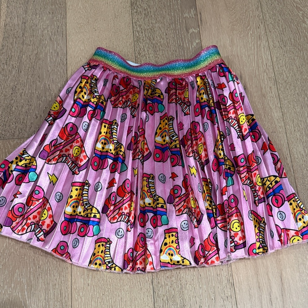 Lola + the Boys Colorful Roller Skate Print Skirt